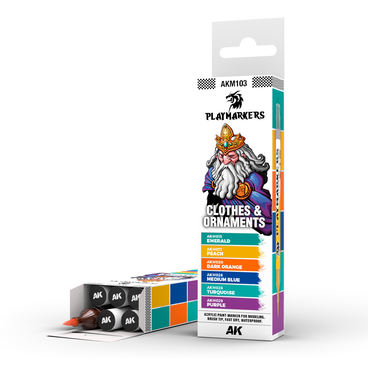 AKIM103 Playmarkers : Clothes & Ornaments Acrylic Gamers Paint Set (6 Colors)