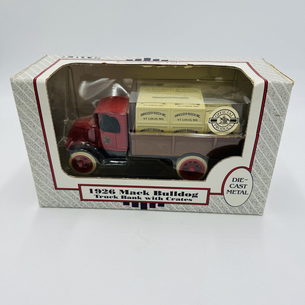 ERT9047 Collection 1925 Anheuser-Busch Inc Mack Bulldog Truck Bank w/Crates