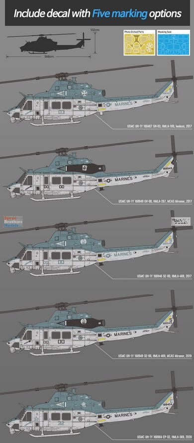 ACY12138 Academy 1/35 UH1Y Venom USMC Helicopter - MRS Hobby Shop