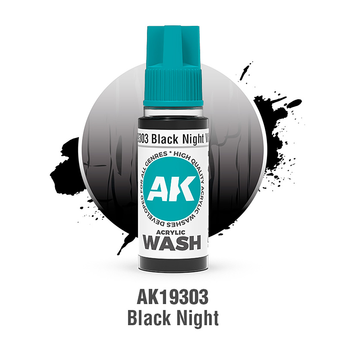 AKI19303 AK Interactive Black Night Wash 18ml
