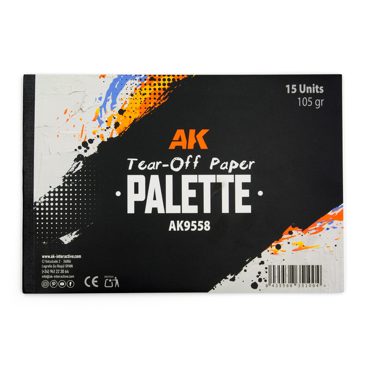 AKI9558 AK Interactive Tear-Off Paper Palette (15 Sheets)