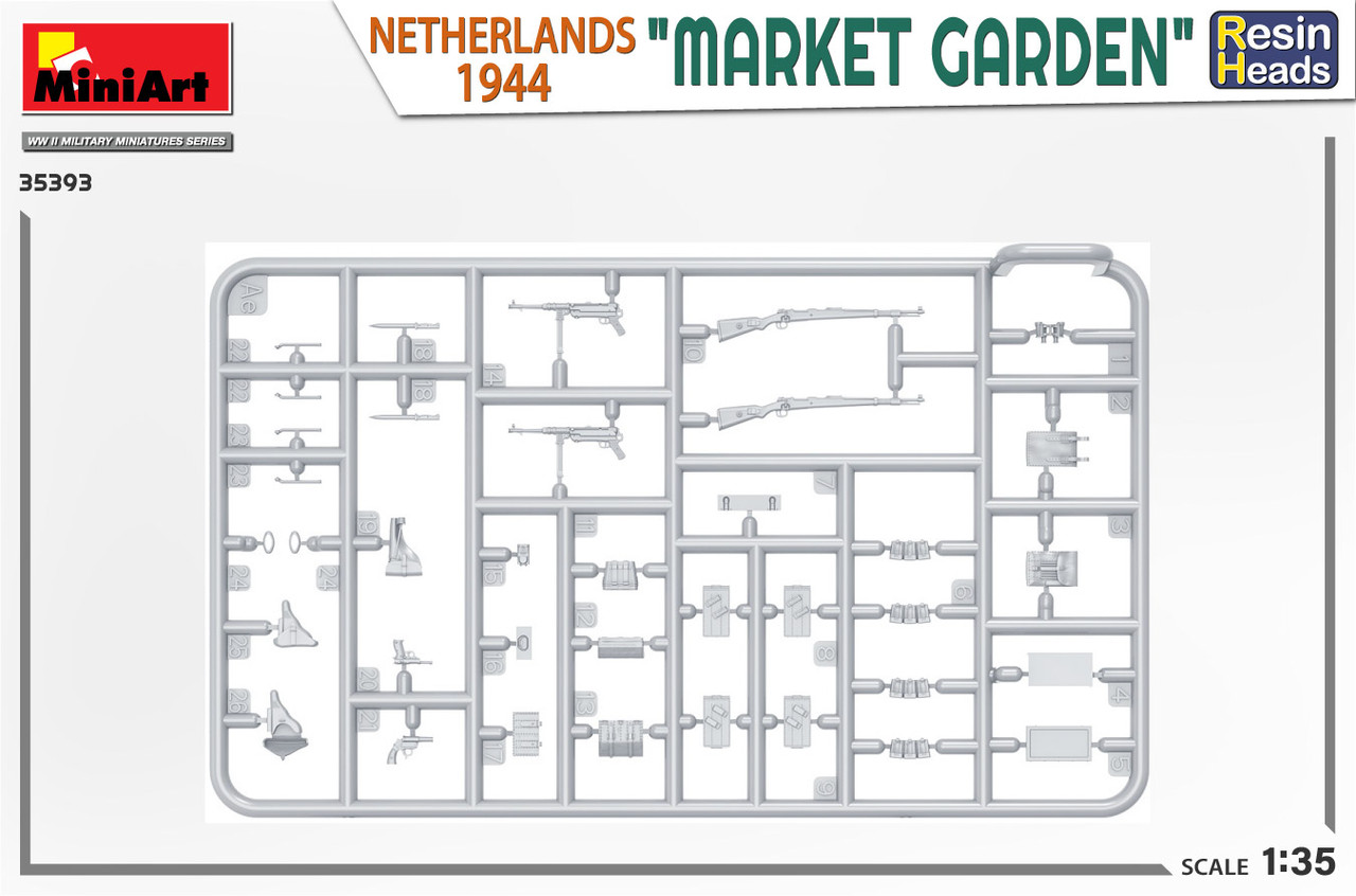 MNA35393 MiniArt 1/35 Market Garden (Netherlands 1944) Resin Heads