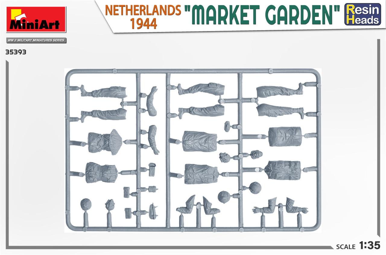 MNA35393 MiniArt 1/35 Market Garden (Netherlands 1944) Resin Heads