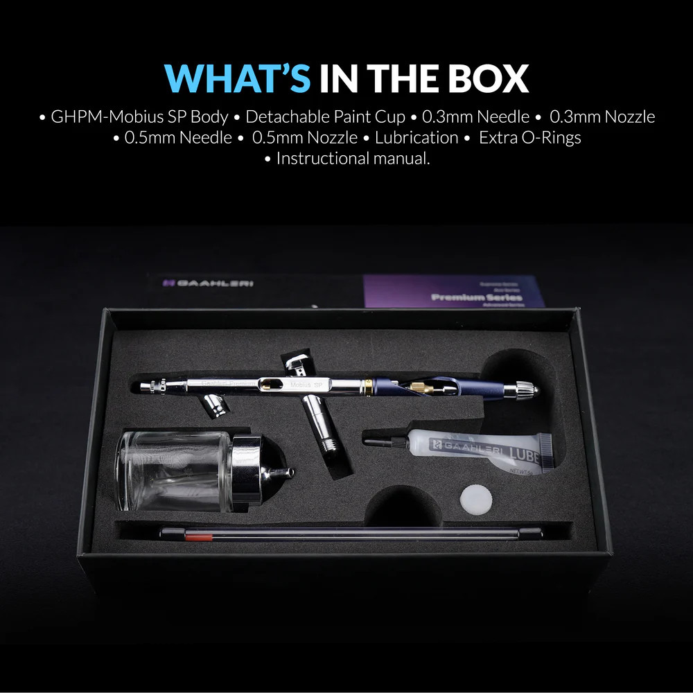 GAA43004 Gaahleri Premium Series GHPM-Mobius SP 2 Needle Sets 0.3mm & 0.5mm Airbrush Siphon Feed