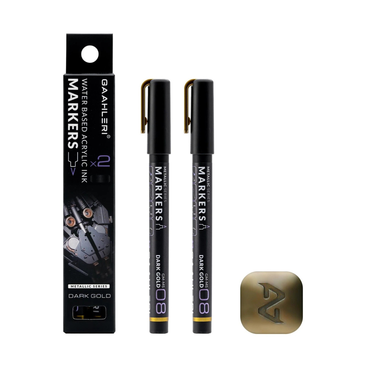 GAA45077 Gaahleri Metallic Series Markers Dark Gold 2-pack