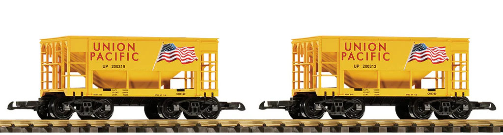 PKA38950 Piko America Union Pacific (UP) Ore Car, Flag 2-Pack (G-Scale)