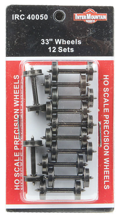 IMR40050 HO Metal Wheels 33" All Brass Insulated Sets pkg (12)