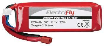 LiPo 3S 11.1V 2200mAh 30C Elctrfly with Ultra Plug