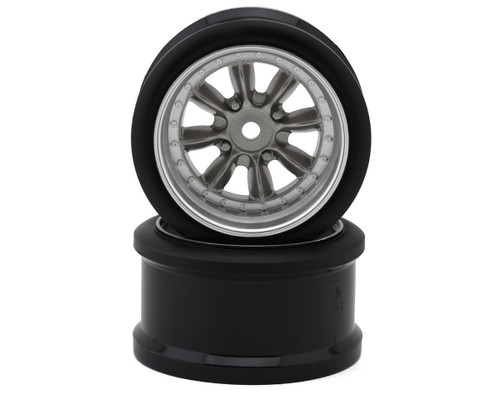 Hayashi Garage Pana 8-Spoke Multipiece Style 1/10 Drift Wheels (Gunmetal) (2)