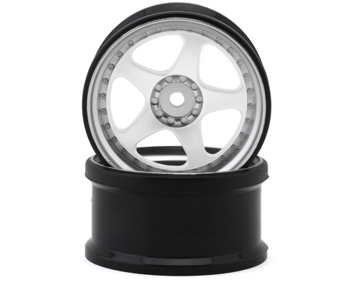 Hayashi Garage NIZ 5-Spoke Multipiece Style 1/10 Drift Wheels (White) (2)