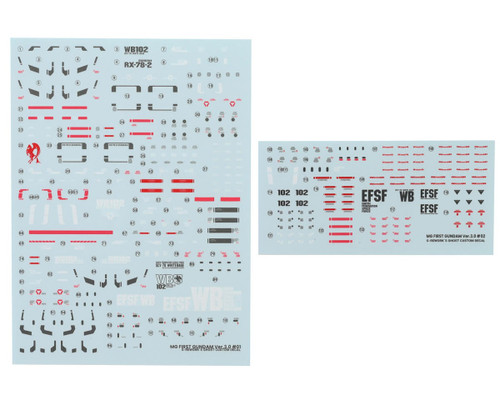 G-Rework MG 1/100 RX-78-2 Gundam Waterslide Decal Sheets (2)