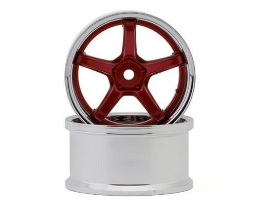 LAB Work Emotion T5R 1/10 2-Piece Concave Drift Wheels (Candy Red) (2)