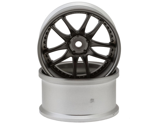 LAB Work Emotion CR3P 1/10 Drift Wheels (Matte Black/Chrome) (2) (8mm Offset)