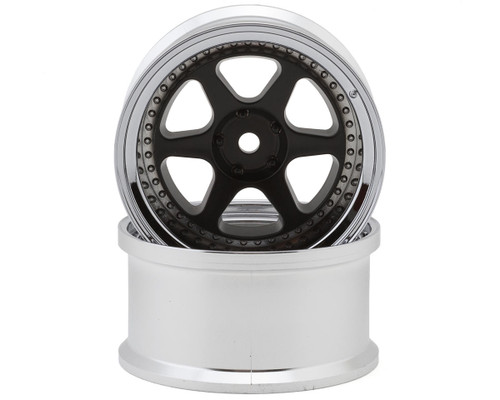 LAB Meister L1 1/10 Drift Wheels (Matte Carbon/Chrome) (2) (8mm Offset)