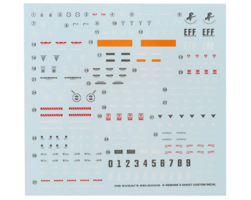 G-Rework HGGQ 1/144 Sugai's Gelgoog Gundam Waterslide Decal Sheet