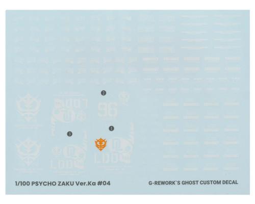 G-Rework MG 1/100 MS-06R Psycho Zaku Gundam Waterslide Decal