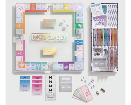 WS Games Company Monopoly Aura Glass Edition Board Game