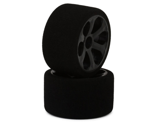 Jaco Prism 1/12 Mounted Foam Front Tires (Black) (2) (Pink)