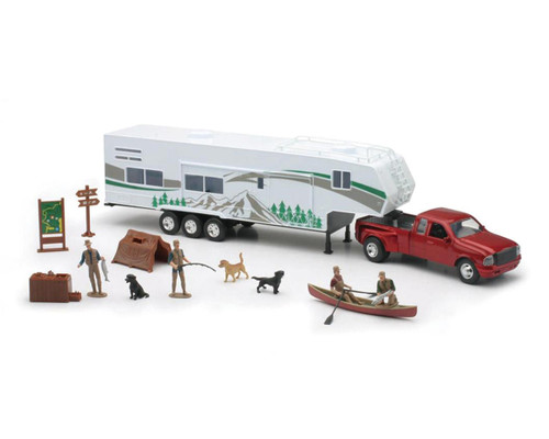 New Ray 1/32 Scale Pickup Truck & Fifth Wheel Camping Set