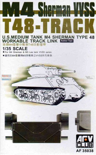 AFV35038 1:35 AFV Club M4 Sherman M3 Lee VVSS T48 Track Rubber Type