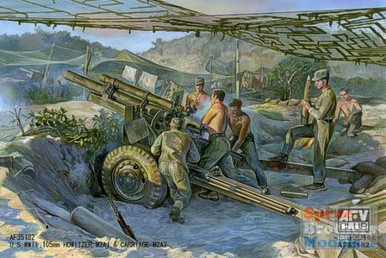AFV35182 1:35 AFV Club 105mm Howitzer M2A1 Late Version & Carriage M2A2