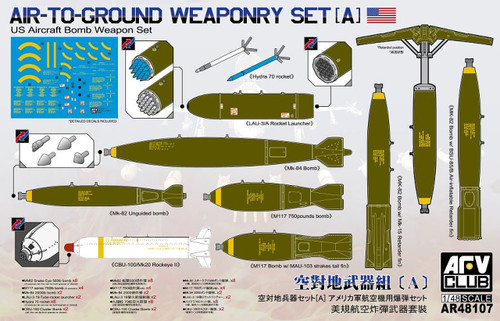 AFV48107 1:48 AFV Club US Aircraft Bomb Weapon Set: Air-to-Ground Weaponry Set A