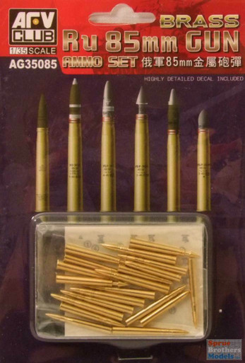 AFVAG35085 1:35 AFV Club Ru 85mm Gun Brass Ammo Set
