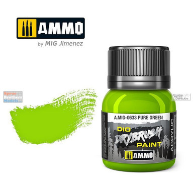 AMM0633 AMMO by Mig Dio Drybrush Paint -  Pure Green (40ml bottle)