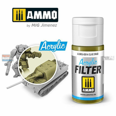 AMM0814 AMMO by Mig Acrylic Filter - Olive Drab (15ml)