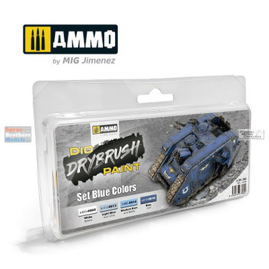 AMM7303 AMMO by Mig Dio Drybrush Paint Set Blue Colors