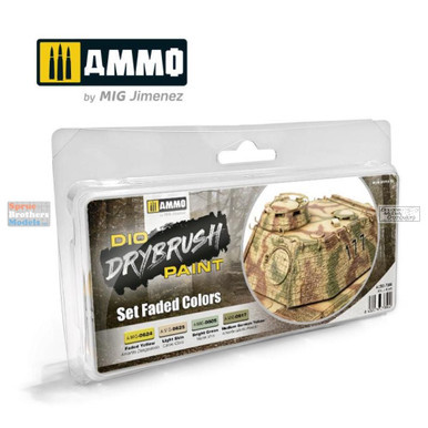 AMM7306 AMMO by Mig Dio Drybrush Paint Set Faded Colors