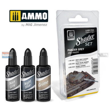 AMM7320 AMMO by Mig Shader Set - Panzer Grey