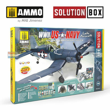 AMM7723 AMMO by Mig Solutions Box - WW2 US Navy Late Aircraft Colors and Weathering System