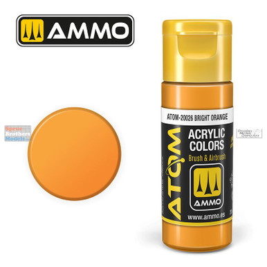 AMMAT20026 AMMO by Mig ATOM Acrylic Paint -  Bright Orange (20ml)
