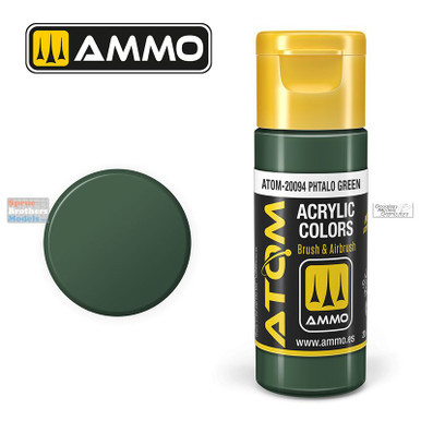 AMMAT20094 AMMO by Mig ATOM Acrylic Paint -  Phtalo green (20ml)