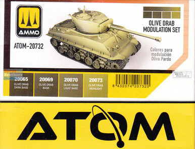 AMMAT20732 AMMO by Mig ATOM Paint Set - Olive Drab Modulation Set