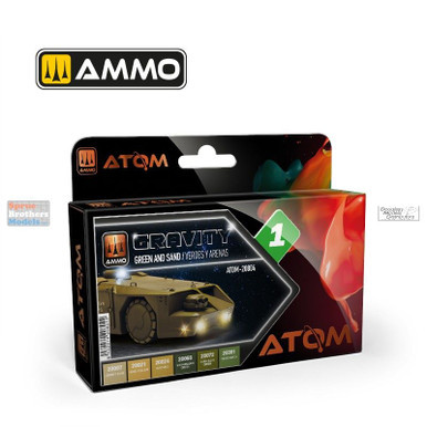 AMMAT20804 AMMO by Mig ATOM Paint Set - Gravity Green and Sand Set