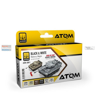AMMAT20811 AMMO by Mig ATOM Paint Set - Black & White