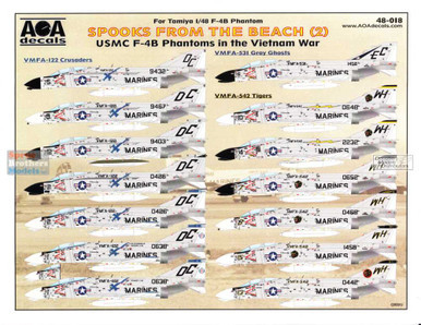 AOA48018 1:48 AOA Decals - USMC F-4B Phantom II in the Vietnam War 'Spooks from the Beach #2'