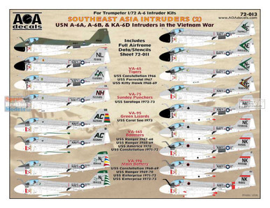 AOA72013 1:72 AOA Decals - Southeast Asia Intruders #2: USN A-6A, A-6B, & KA-6D Intruders in the Vietnam War