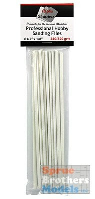 APA0307 Alpha Abrasives 1/8" Professional Sanding Files 240/320 grit (Fine)