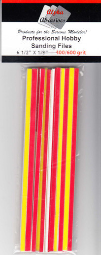 APA0314 Alpha Abrasives 1/8" Professional Sanding Files - 400/600 grit