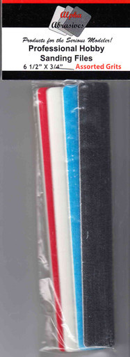 APA0317 Alpha Abrasives 3/4" Professional Sanding Files -  Assorted (100/180, 120/240, 240/320 & 400/600 grits)