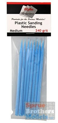 APA0402 Alpha Abrasives Plastic Sanding Needles - Medium (240 grit)