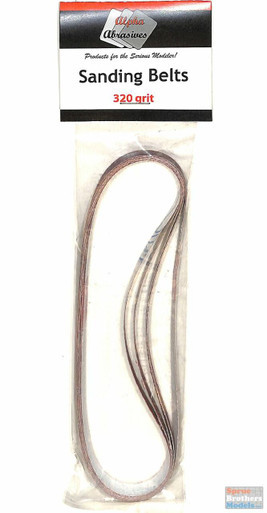 APA55679D Alpha Abrasives Replacement Belts for Sanding Stick - 320 Grit (5 belts)