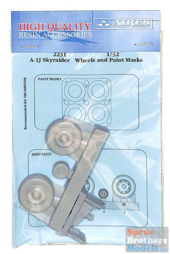 ARS2231 1:32 Aires A-1J Skyraider Wheels & Paint Mask (TRP kit)