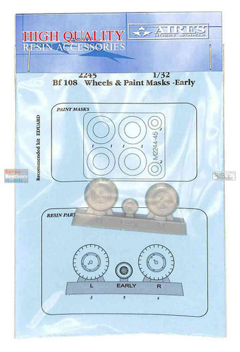 ARS2245 1:32 Aires Bf 108 Taifun Early Wheels & Paint Mask Set (EDU kit)