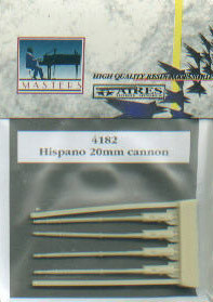 ARS4182 1:48 Aires Hispano 20mm Cannons (4) #4182
