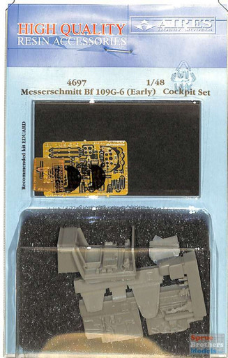 ARS4697 1:48 Aires Bf 109G-6 (Early) Cockpit Set (EDU kit)