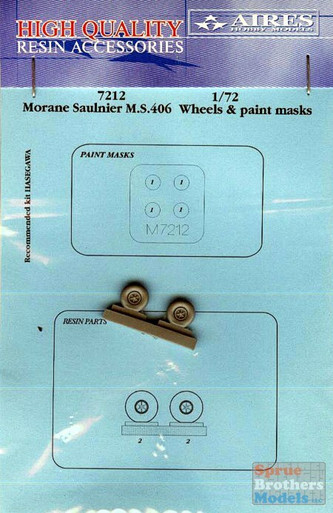 ARS7212 1:72 Aires Morane Saulnier MS406 Wheel & Paint Mask Set (HAS kit) #7212